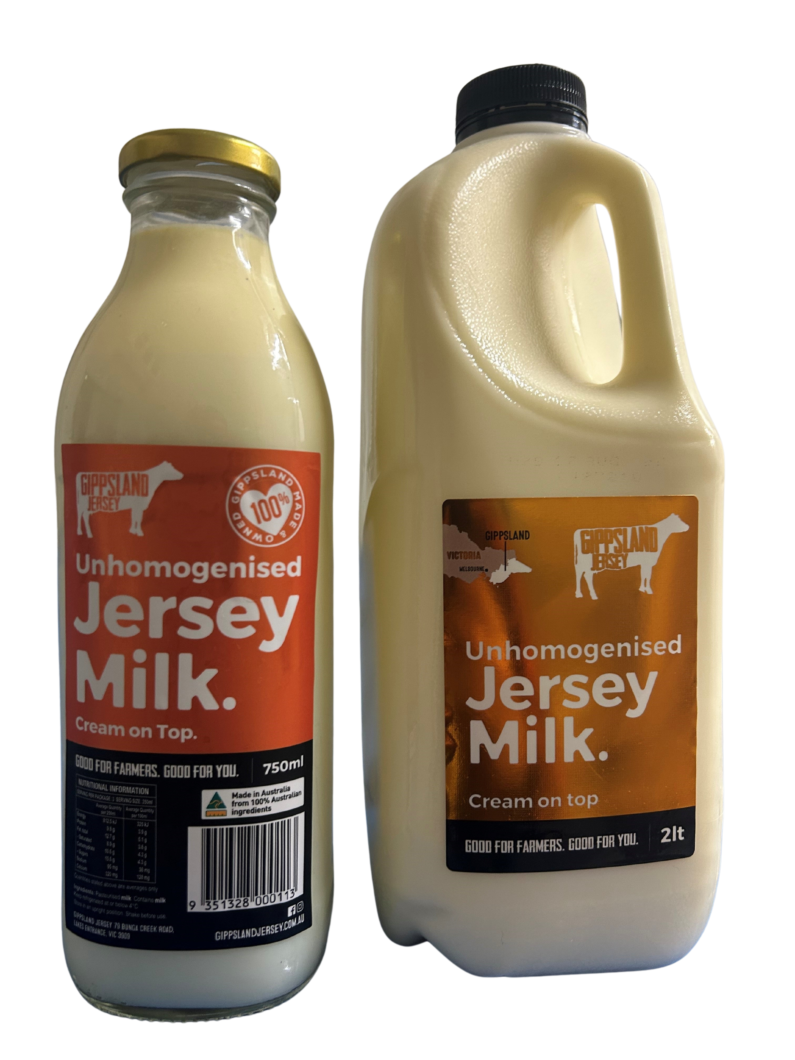 Jersey Milk 750mL and 2L