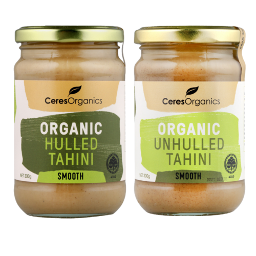 Ceres Organics Hulled Tahini and Unhulled Tahini 300g