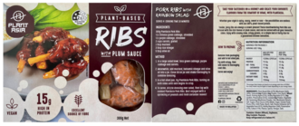 Plant Asia Vegan Ribs - Front and Back of Pack